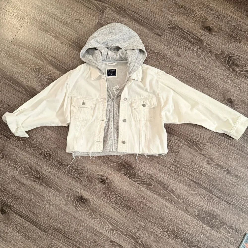 Abercrombie & Fitch Twofer Hoodie Denim Jacket New